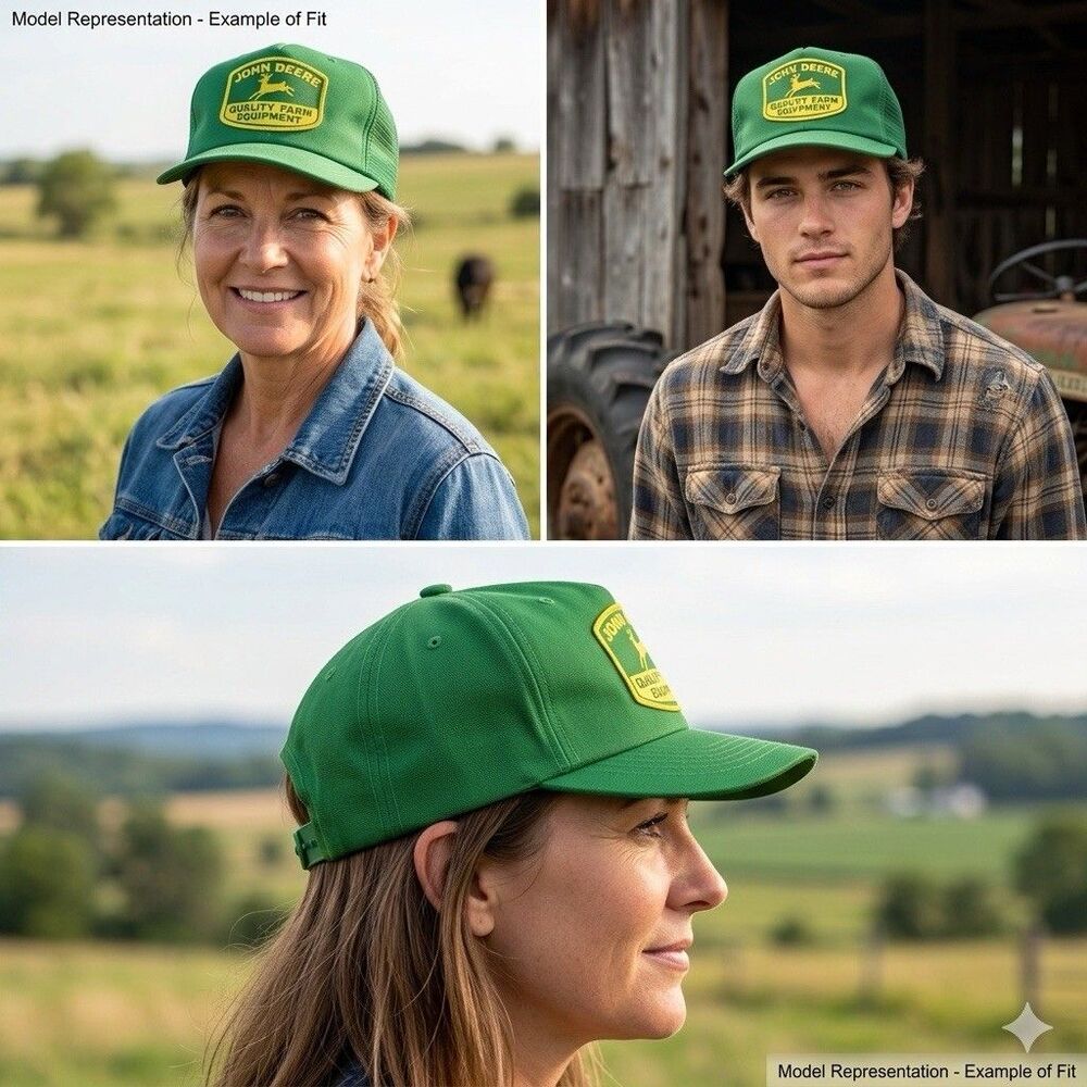 Vintage John Deere Hat Snapback Cap Quality Farm Equipment Made in USA